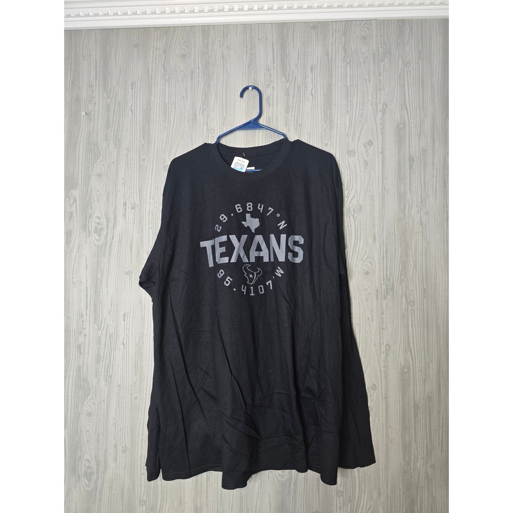 NFL Team Apparel Houston Texans Shirt Mens 2XL Long Sleeve Graphic Tee Black NWT